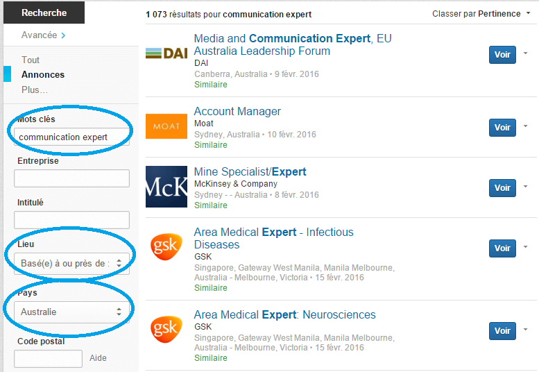 Techniques de recherche d'emploi